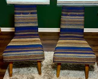 MID CENTURY DANISH MINIMALIST WOVEN PAIR OF CHAIRS