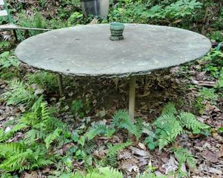Large natural stone garden table. 1970s
