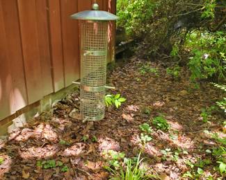 Custom stainless steel design bird feeder.