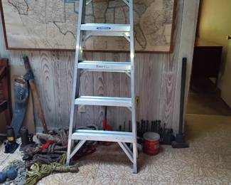 Featuring nearly new aluminum metal tall ladder. Exact measurements will be posted on item.
