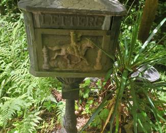 Vintage Victorian style cast iron pedestalailbox.