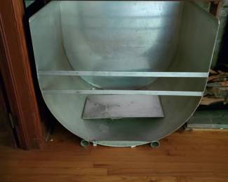 Indoor firewood storage.  All stainless steel. 