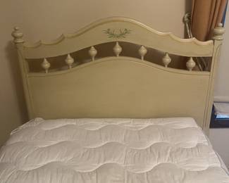 vintage wooden headboard with twin mattress 