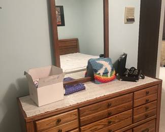 dresser and mirror