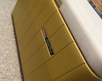 vintage yellow Coleman cooler