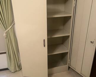 metal double door storage shelving cabinet