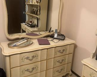 vintage dresser with matching mirror