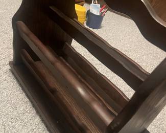 wooden magazine stand