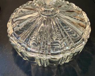 vintage Anchor Hocking Old Cafe Clear lidded candy-1930’s-40’s