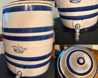 vintage Robinson Ransbottom Pottery 4-gallon stoneware water cooler