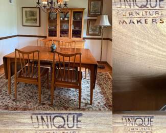  Unique Furniture Makers Mid Century Modern Maple dining set. Dropleaf table by Unique Furniture Makers