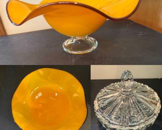 vintage Anchor Hocking Old Cafe Clear lidded candy-1930’s-40’s