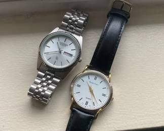 Citizen Quartz Watch with MatheyTissot Leather Banded Watch