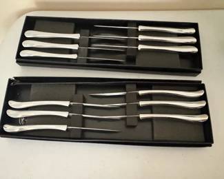 Set Of 12 Carvel Hall Silver Plated Steak Knivesi