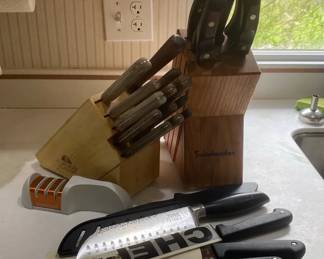 Saladmaster and Chicago Cutlery Knife Sets with ChefsChoice Sharpener and Individual Kitchen Knives