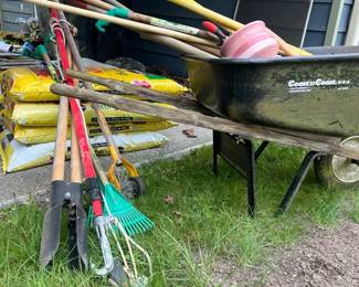 Wheelbarrow Yard Tools  4 Bags Of Potting Mix
