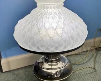 Hurricane Style Electric Table Lamp