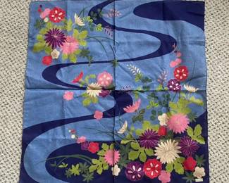 Vintage Made In Korea Patterned Scarf