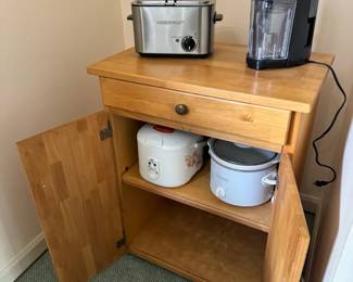 Kitchen Bar Cart With Small Appliances