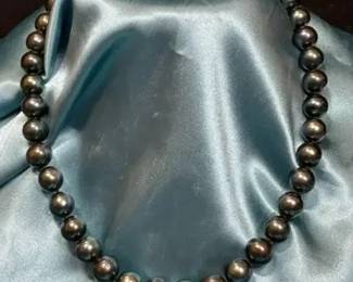 Tahitian Knotted Black Pearl Necklace