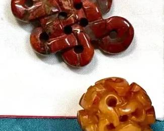 Stone infinity knot and carved bead