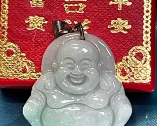 Jadeite Laughing Buddha pendant