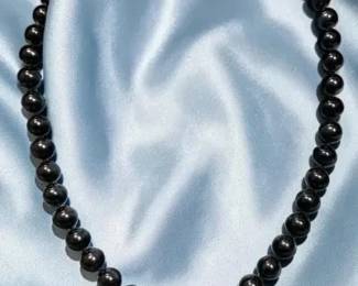 Knotted Black Tahitian Pearls With 14K Gold Claps