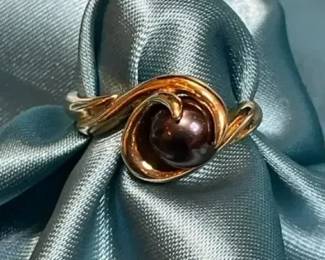 10K Gold & Pearl Accent Ring