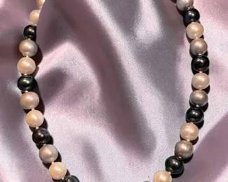 Knotted Strand of Large South Sea Pearls With 14k Gold Clasp