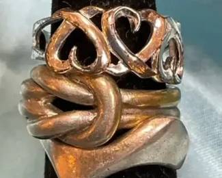 Three Sterling Rings