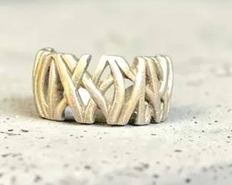 Sterling Twiggy Band Stamped FAS