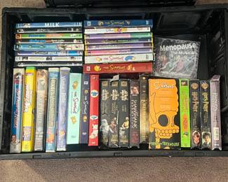 A selection of DVDs & VHS: Family Guy, The Simpsons, and More