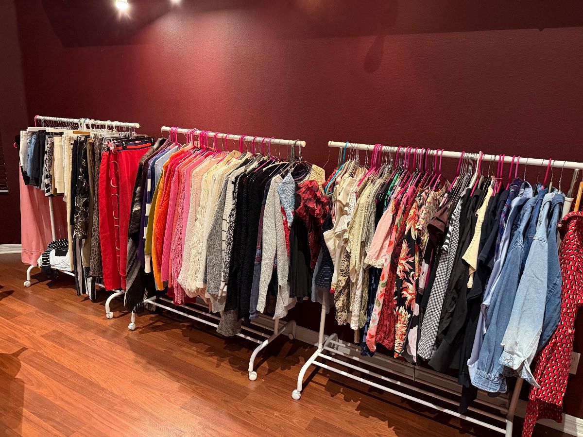 Pants, skirts, shorts, sweaters, blouses 