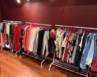 Pants, skirts, shorts, sweaters, blouses 