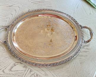 Silver plate oval tray,