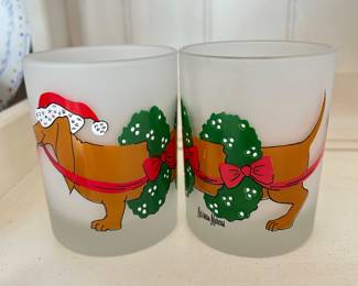 Set of 8 Nieman Marcus Dachshund Beverage glasses