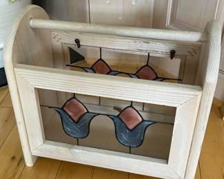 Stained glass Magazine stand, $40