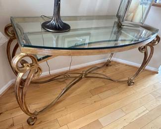 Glass top console table,  $165