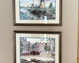 Amsterdam framed watercolor prints, $45 each