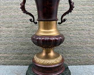 HEAVY BRONZE/BRASS DRAGON HANDLED URN