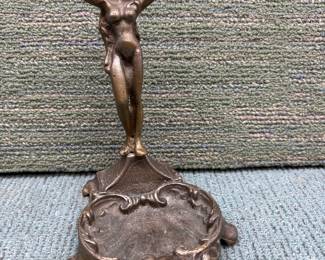 c1930s ART NOUVEAU BRONZE STANDING NUDE TRINKET DISH