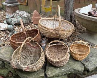 c1900s BUTTOCKS GATHERING BASKETS VARIOUS SIZES