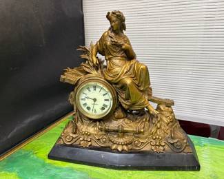 c1900 SPELTER MANTLE CLOCK