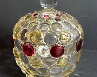 243 midcenturyglassliddedcandyjarwith
