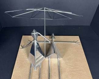 225 midcenturymodernabstractchromewire