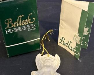136 belleekfineparianchinaangelornament