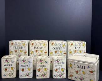 118 vintage9piecefloralceramickitchenc