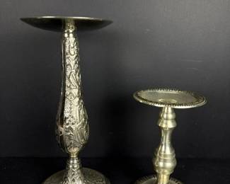 189 ornateindianmetalcandleholdersset