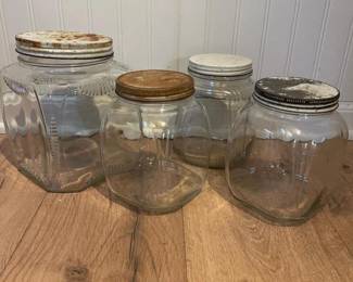 360 setof4vintagesquareglasscanisters