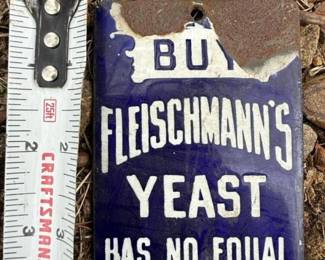 333 vintagefleischmannsyeastenamelsign